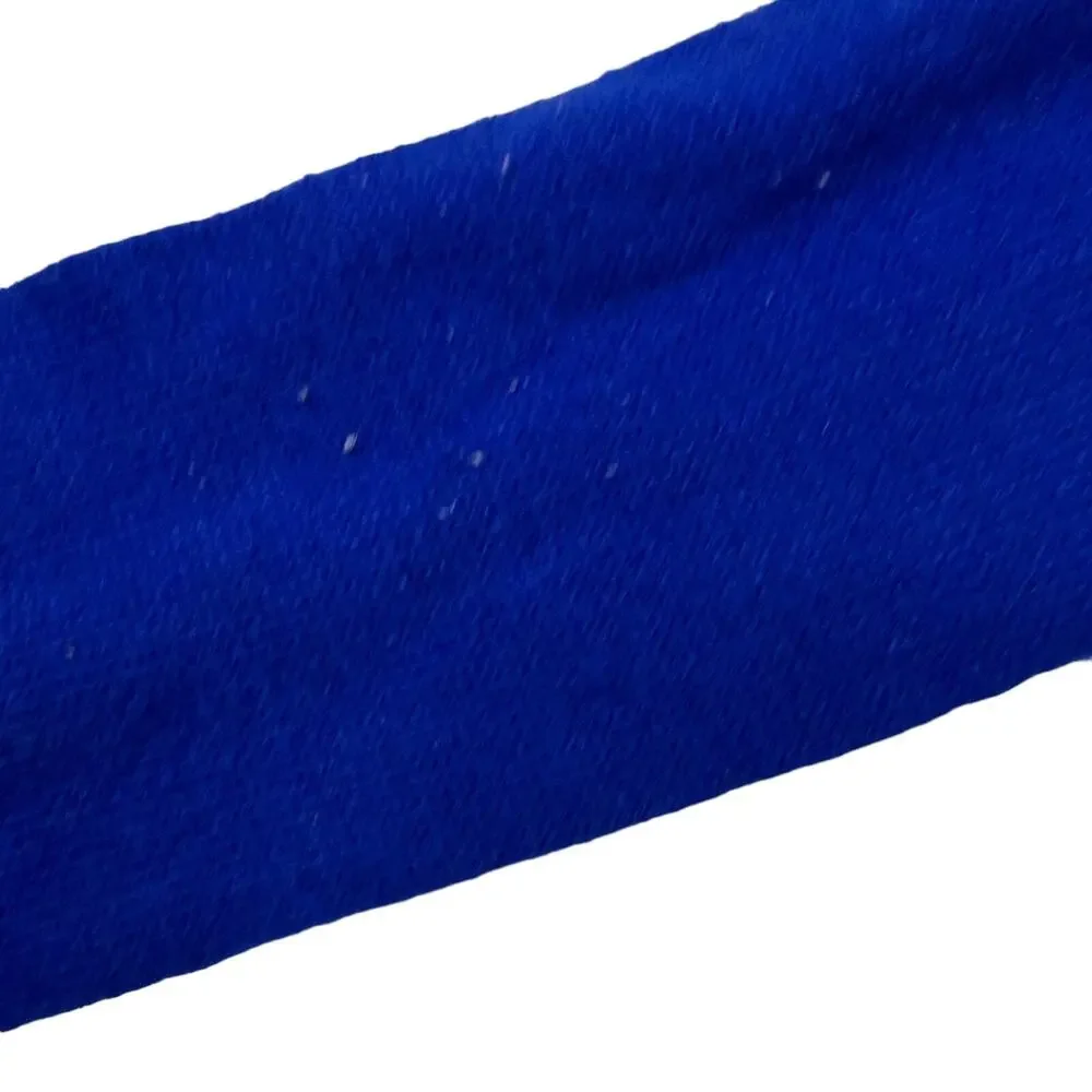 OshKosh VTG 80s Instaria Logo Fringe Winter Scarf Blue Red 5.5x52 Youth OS